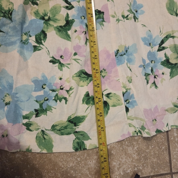 OLD NAVY Womens Fit & Flare White Floral Linen-Blend Midi Dress  Size XL - Picture 9 of 9